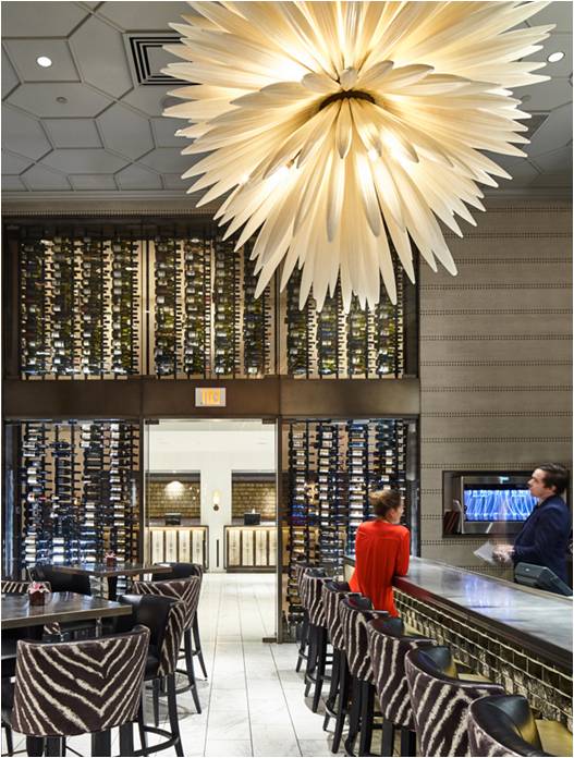 Commercial Cellar with Modern Wine Racks Tampa